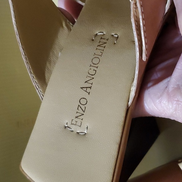 💫ENZO ANGIOLINI EAANTON SUN COGNAC LEATHER HEELS - Picture 6 of 8